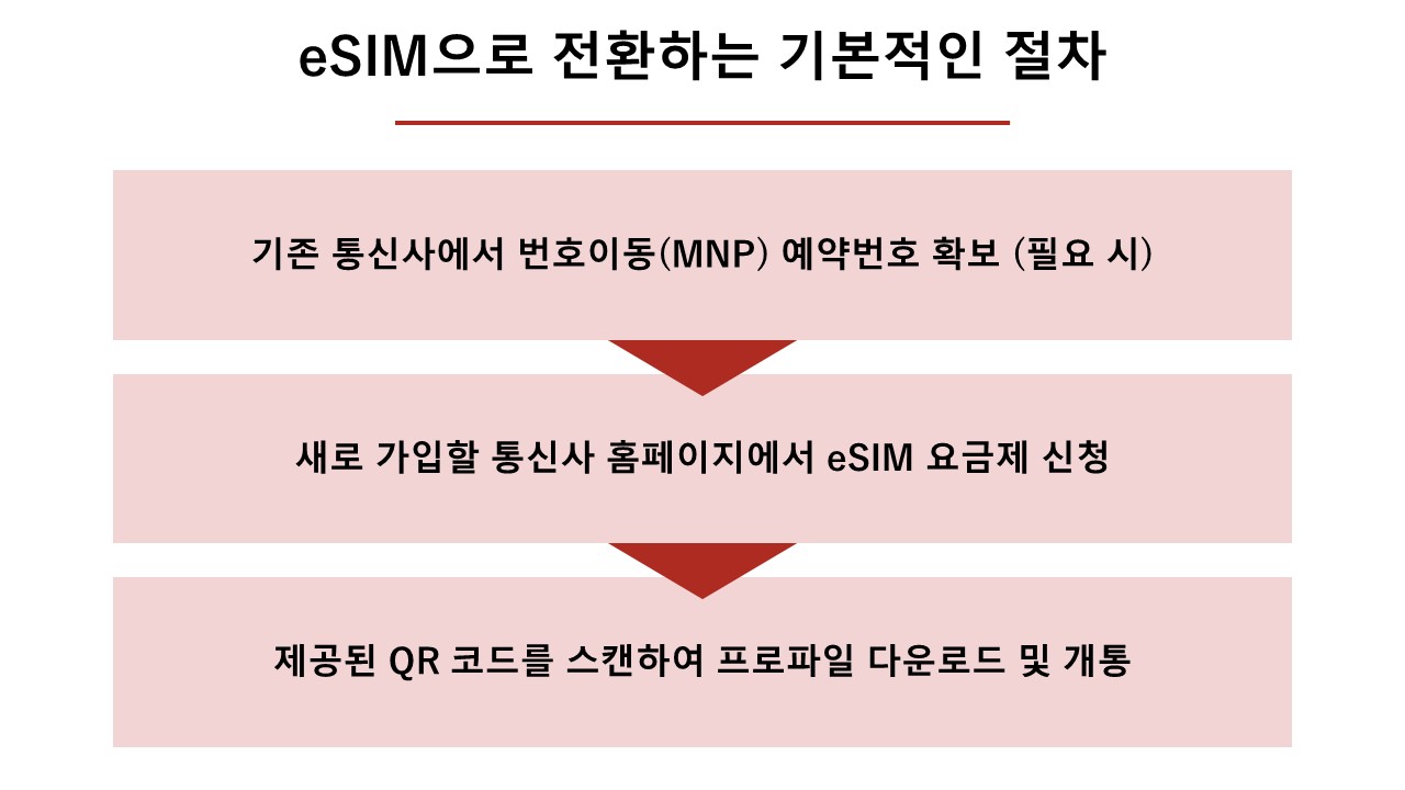 eSIM으로 전환하는 기본적인 절차